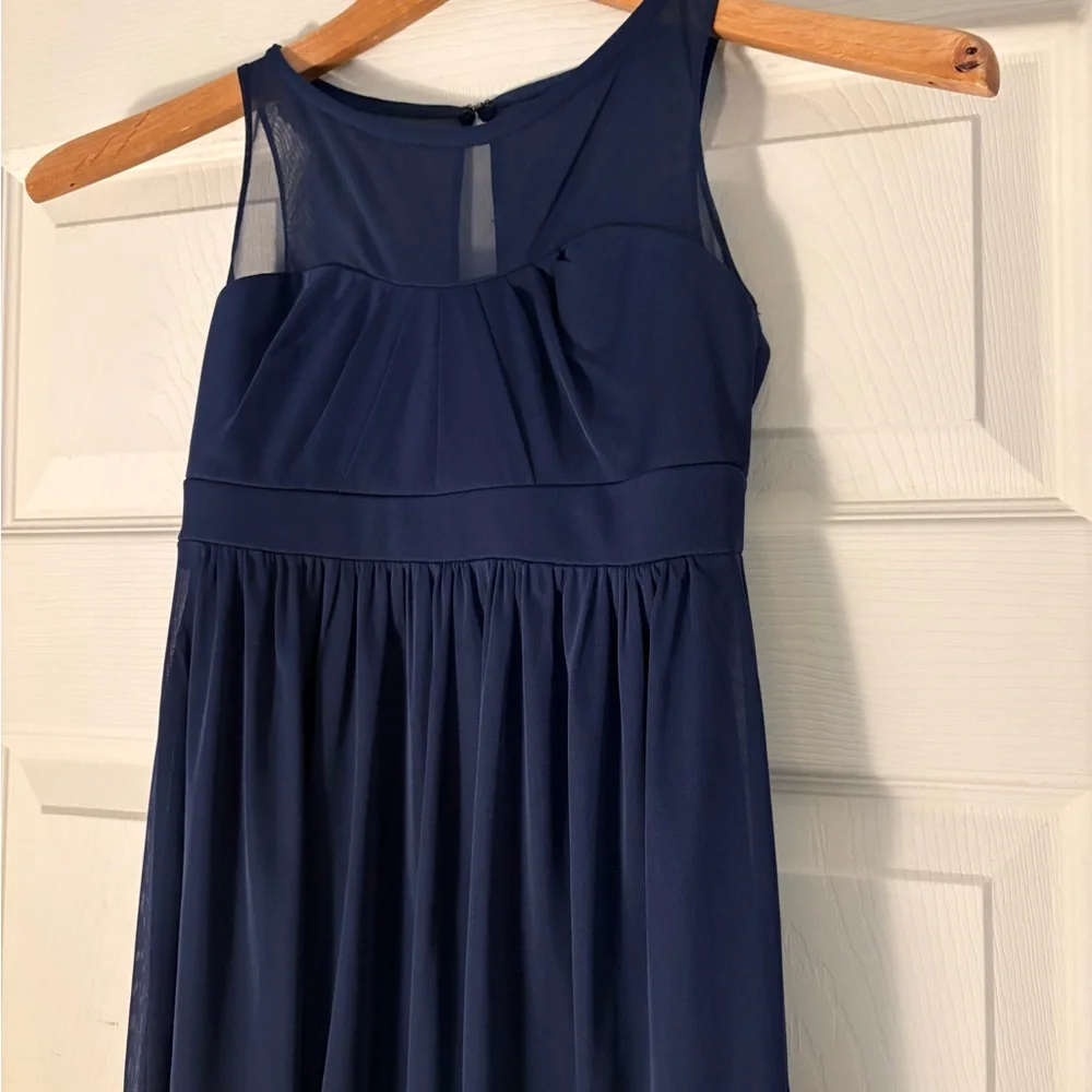David’s bridal kids girls size 8 marine blue dress JB5995 - Picture 2 of 4
